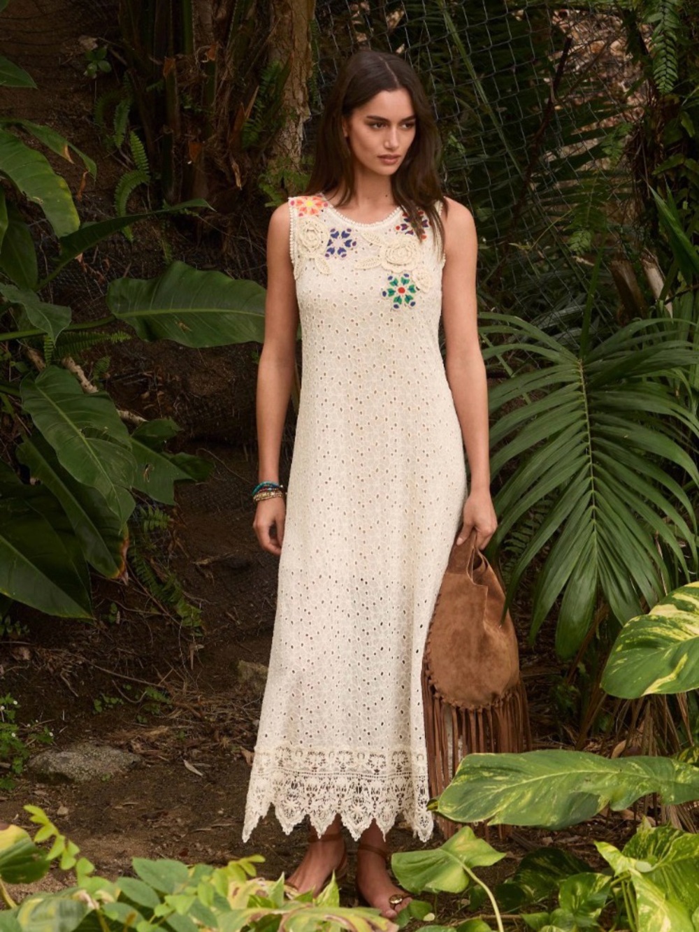 New Johnny Was NYDIA APPLIQUE DRESS